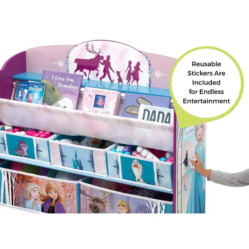 Disney Frozen 2: Scaffale portagiochi e libri per bambini Deluxe - Delta Children: Contenitore per bambini, MDF, Scaffali aperti, Rosso