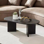 Vatros Wood Coffee Table Mid Century Modern Coffee Table Oval Coffee Table