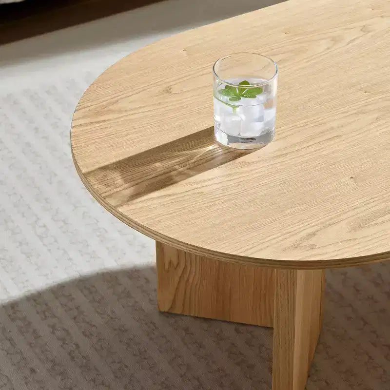 Tavolino da Caffè Ovale in Legno – Moderno di Metà Secolo | Nero / Rovere / Noce | Posti a Sedere 1–2