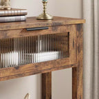 Console da 43", colore nero / retrò / legno, a 2 livelli, montaggio per 1 persona