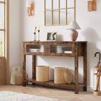 Console da 43", colore nero / retrò / legno, a 2 livelli, montaggio per 1 persona