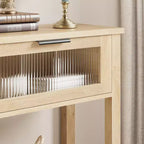 Console da 43", colore nero / retrò / legno, a 2 livelli, montaggio per 1 persona