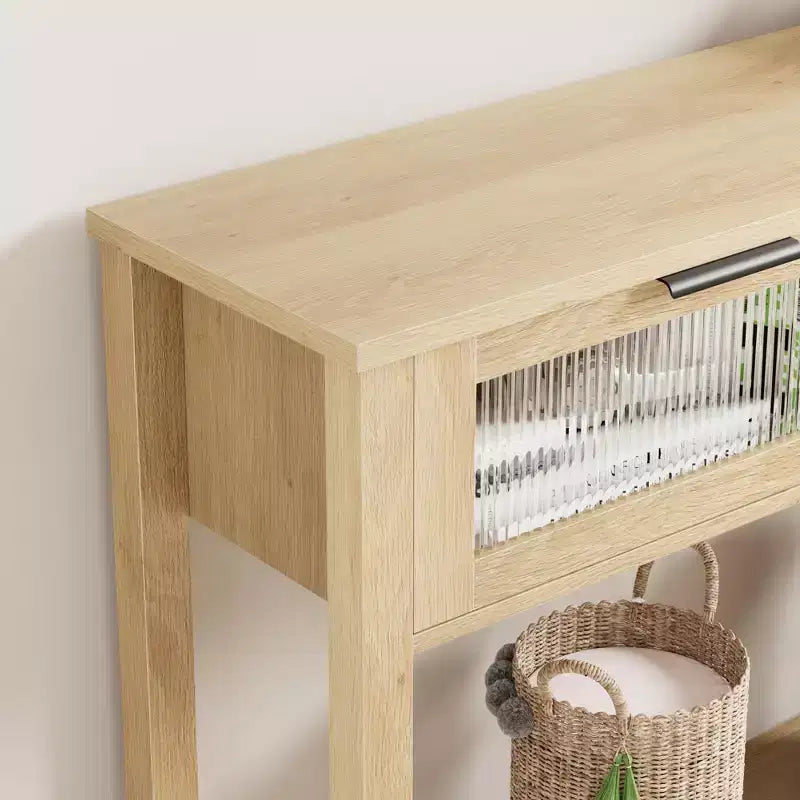 Console da 43", colore nero / retrò / legno, a 2 livelli, montaggio per 1 persona