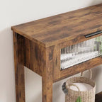 Console da 43", colore nero / retrò / legno, a 2 livelli, montaggio per 1 persona