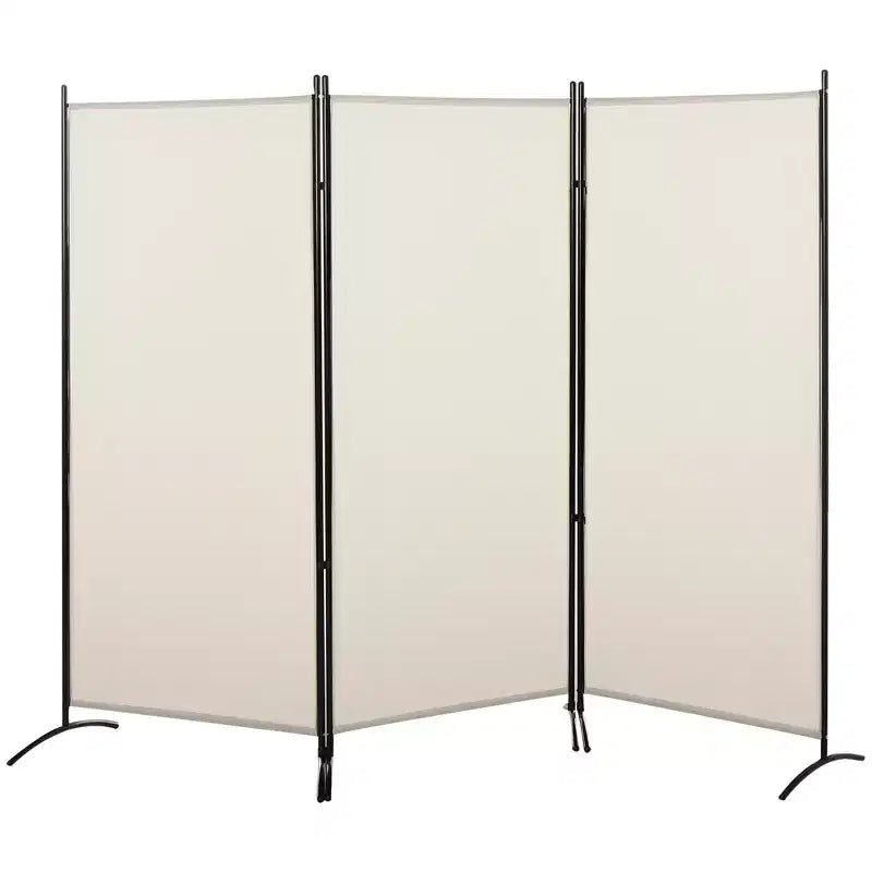 Divisorio pieghevole a 3 pannelli beige, utilizzo individuale
