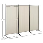 Divisorio pieghevole a 3 pannelli beige, utilizzo individuale