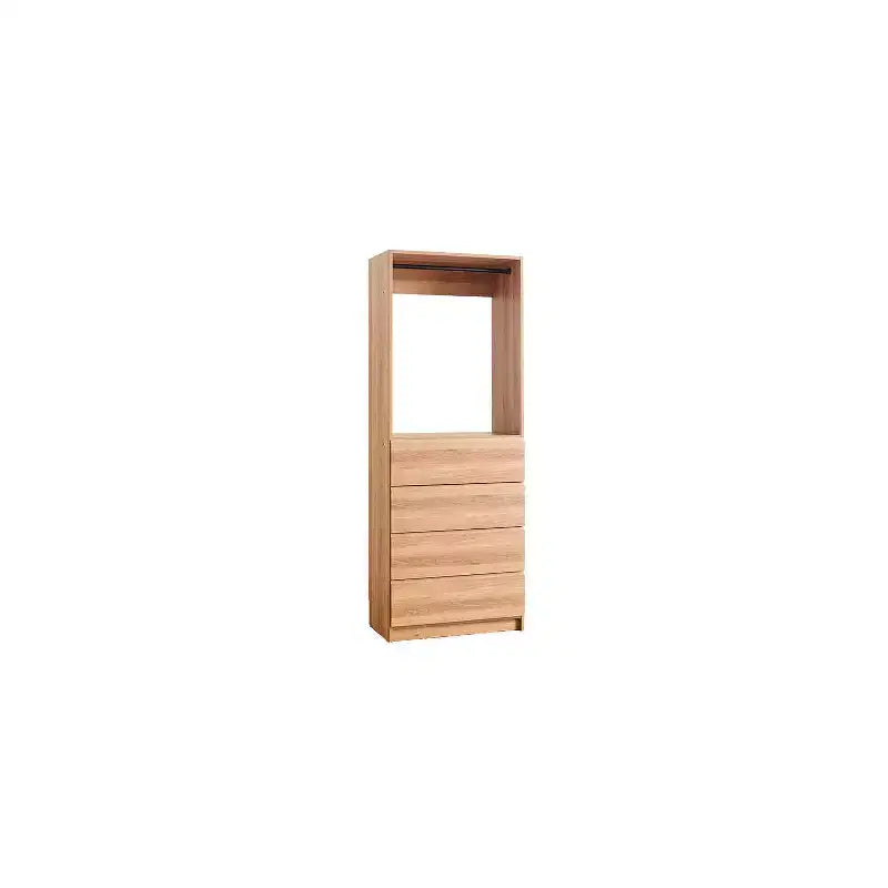Cabina Armadio Grigio Legno con Ripiani e Cassetti, 1 Persona