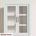 Mobiletto in legno a 4 ante stile "Frame" marrone per 1