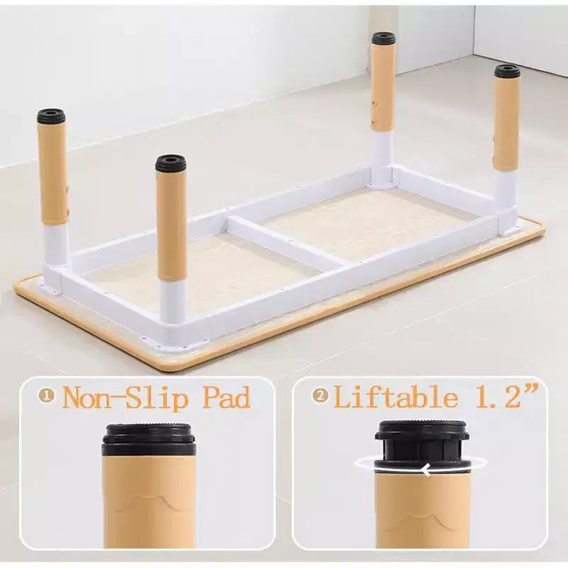 Tavolo attività per bambini verde e bianco / color legno e set di 6 sedie, età 2-10, 6 posti a sedere