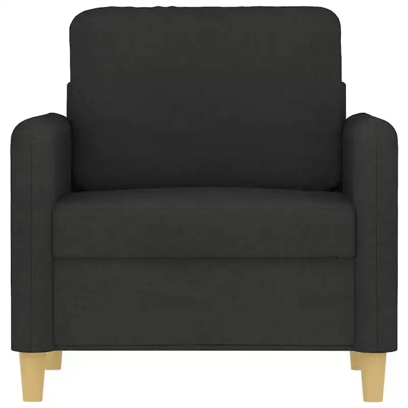 Poltrona imbottita nera, tessuto in poliestere, monoposto, 23,6"