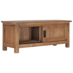 vidaXL TV Cabinet Natural Teak Solid Teak Wood Medium Teak TV Cabinet