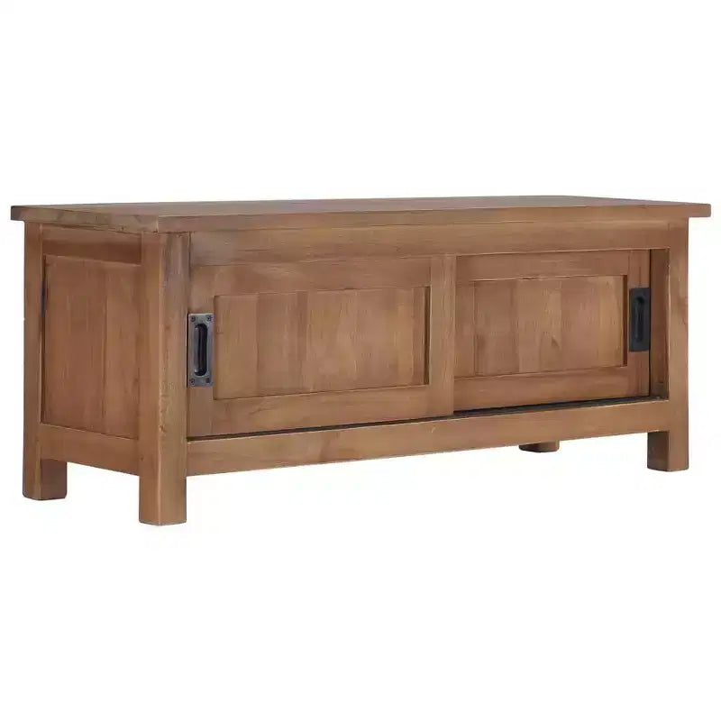 Mobile TV in teak naturale, marrone, 2 ante, per TV fino a 30"