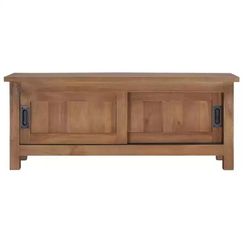 Mobile TV in teak naturale, marrone, 2 ante, per TV fino a 30"