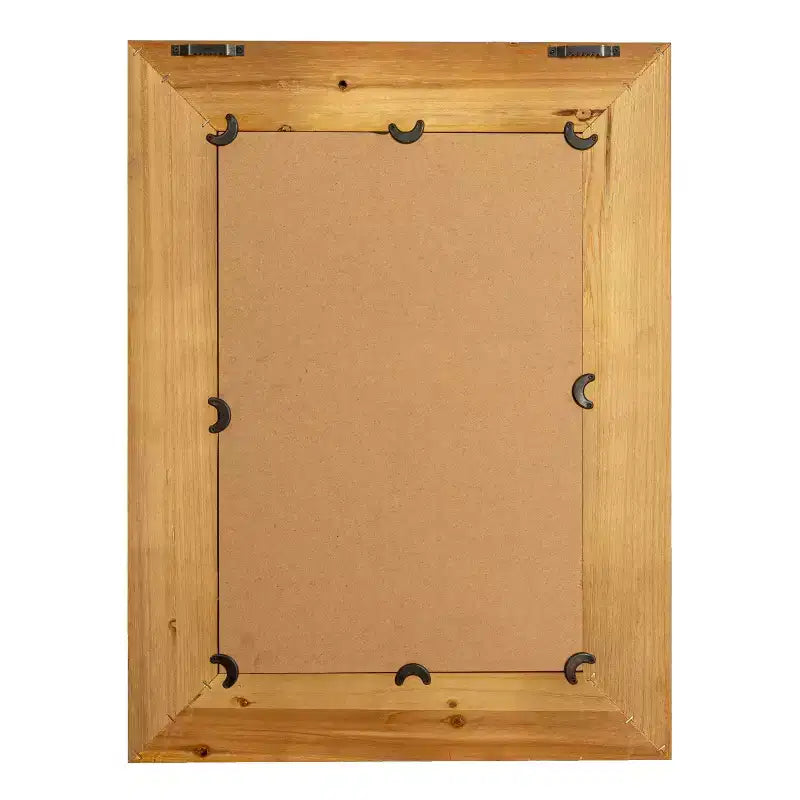 Specchio da Parete Rettangolare con Cornice in Rattan Marrone