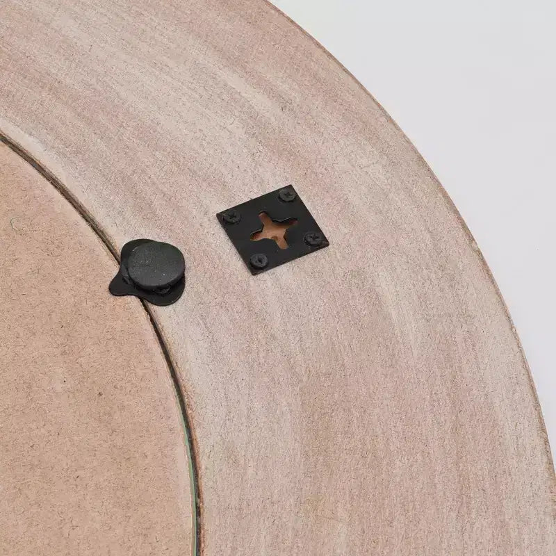 Specchio da Parete Rotondo Marrone in Legno, 91 cm