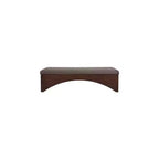 Panca imbottita in velluto pelliccia beige/marrone/crema, base in noce, 1 posto