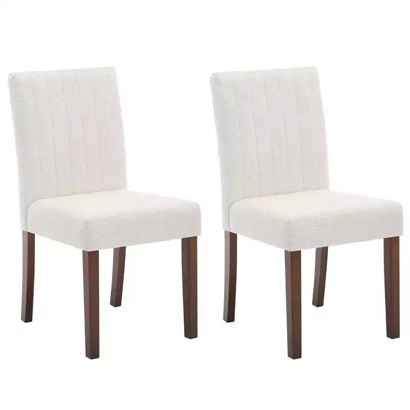Sedia da pranzo Parsons imbottita in lino, set da 2 (beige / nero / blu / grigio), 1 posto