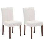 Sedia da pranzo Parsons imbottita in lino, set da 2 (beige / nero / blu / grigio), 1 posto