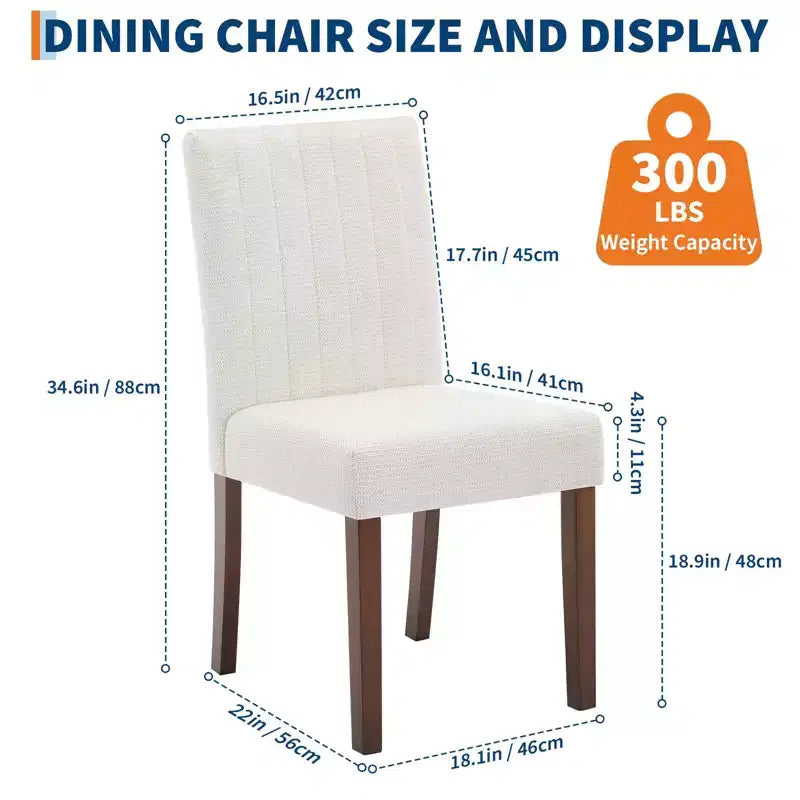 Sedia da pranzo Parsons imbottita in lino, set da 2 (beige / nero / blu / grigio), 1 posto