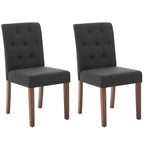 Sedia da pranzo Parsons imbottita in lino, set da 2 (beige / nero / blu / grigio), 1 posto