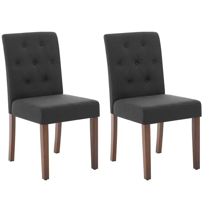 Sedia da pranzo Parsons imbottita in lino, set da 2 (beige / nero / blu / grigio), 1 posto
