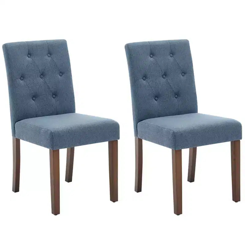 Sedia da pranzo Parsons imbottita in lino, set da 2 (beige / nero / blu / grigio), 1 posto