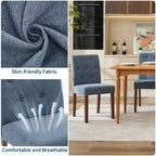 Sedia da pranzo Parsons imbottita in lino, set da 2 (beige / nero / blu / grigio), 1 posto