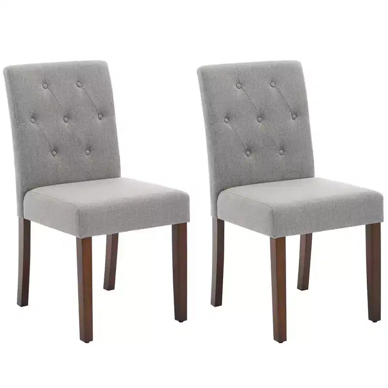 Sedia da pranzo Parsons imbottita in lino, set da 2 (beige / nero / blu / grigio), 1 posto