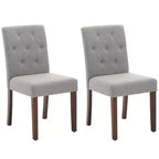 Sedia da pranzo Parsons imbottita in lino, set da 2 (beige / nero / blu / grigio), 1 posto