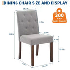Sedia da pranzo Parsons imbottita in lino, set da 2 (beige / nero / blu / grigio), 1 posto