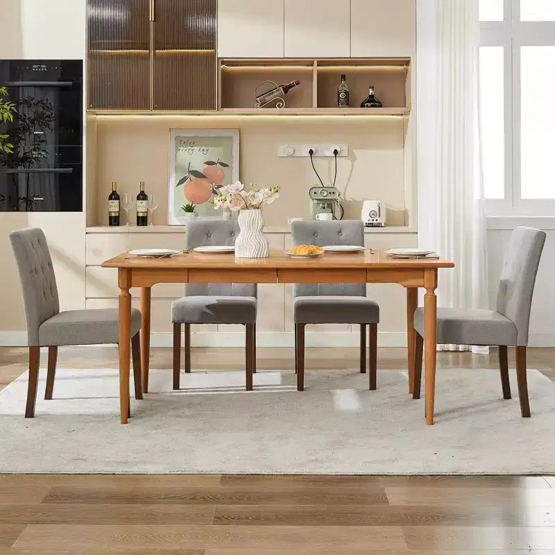 Sedia da pranzo Parsons imbottita in lino, set da 2 (beige / nero / blu / grigio), 1 posto
