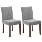 Sedia da pranzo Parsons imbottita in lino, set da 2 (beige / nero / blu / grigio), 1 posto