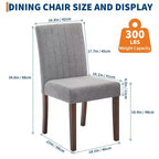 Sedia da pranzo Parsons imbottita in lino, set da 2 (beige / nero / blu / grigio), 1 posto