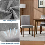 Sedia da pranzo Parsons imbottita in lino, set da 2 (beige / nero / blu / grigio), 1 posto