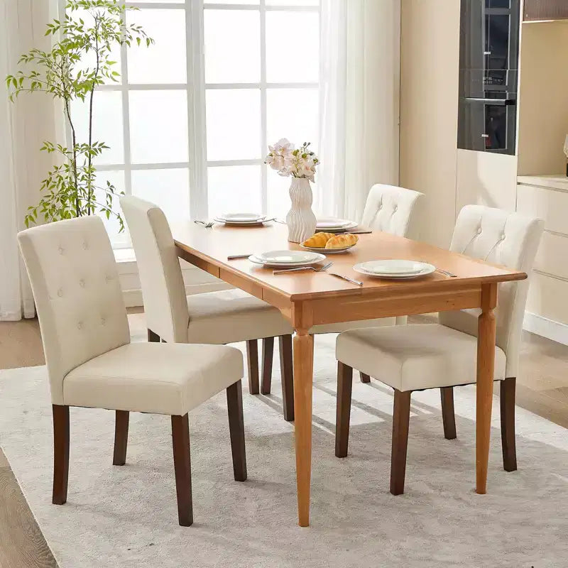 Sedia da pranzo Parsons imbottita in lino, set da 2 (beige / nero / blu / grigio), 1 posto