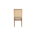 Meridian Furniture, Sedia da Pranzo Butterfly in Tessuto Strutturato di Lino Crema, Set da 2