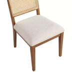 Meridian Furniture, Sedia da Pranzo Butterfly in Tessuto Strutturato di Lino Crema, Set da 2