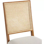 Meridian Furniture, Sedia da Pranzo Butterfly in Tessuto Strutturato di Lino Crema, Set da 2