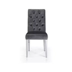 Sedie da pranzo Parson in velluto nero/grigio con gambe cromate, set da 2