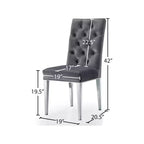 Sedie da pranzo Parson in velluto nero/grigio con gambe cromate, set da 2