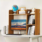 Libreria da scrivania a 2 ripiani marrone, uso individuale, 94,5 cm x 24,1 cm x 73,4 cm