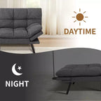 Divano letto futon convertibile blu / grigio scuro / grigio chiaro, 180 cm, 2 posti