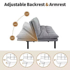Divano letto futon convertibile blu / grigio scuro / grigio chiaro, 180 cm, 2 posti