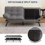 Divano letto futon convertibile blu / grigio scuro / grigio chiaro, 180 cm, 2 posti