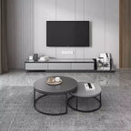 Mobile TV estensibile grigio con 3 cassetti e ripiani aperti – Adatto a TV fino a 80", assemblaggio 1-2 persone