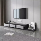Mobile TV estensibile grigio con 3 cassetti e ripiani aperti – Adatto a TV fino a 80", assemblaggio 1-2 persone