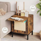 Comodini in rattan marrone e nero con armadietto, set da 2