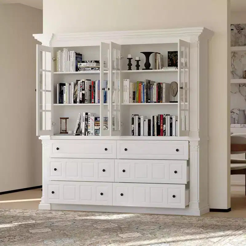 Mobile credenza con vetrine espositivo bianco