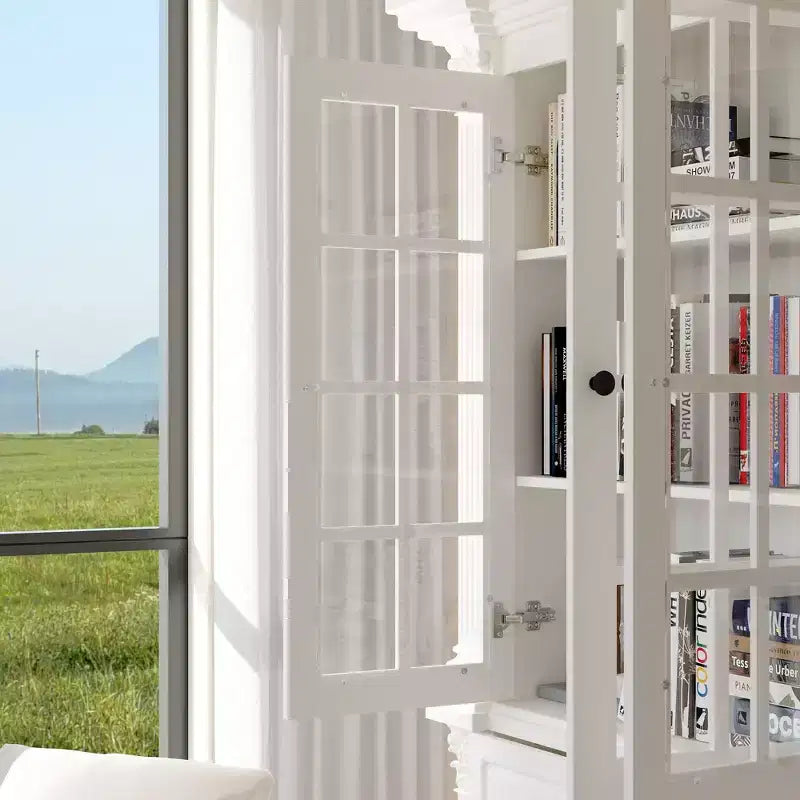 Mobile credenza con vetrine espositivo bianco