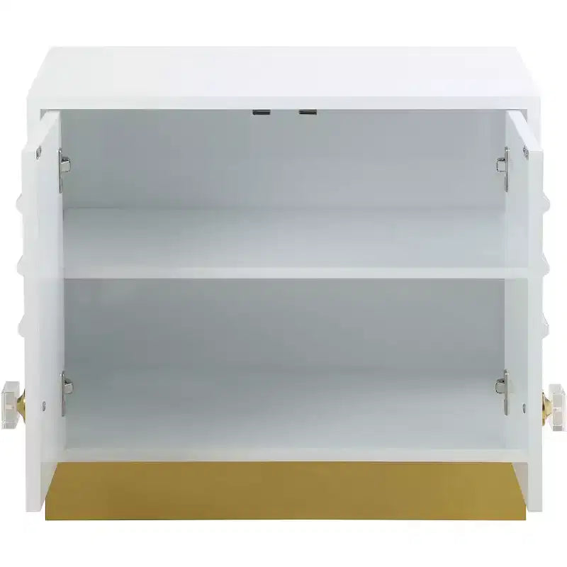 Tavolino laterale rettangolare laccato bianco/blu navy e oro, 1 pezzo